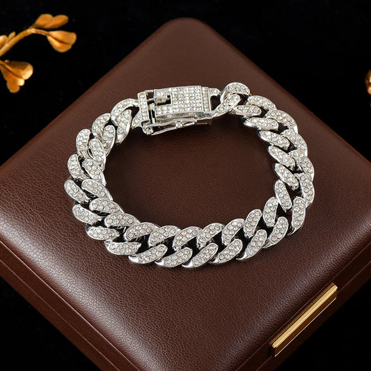 Luxury Cuban Chain Necklace & Bracelet Set for Women
