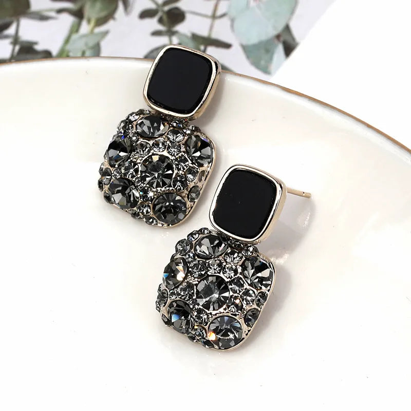 Luxury Gold-Plated Crystal Drop Earrings for Women