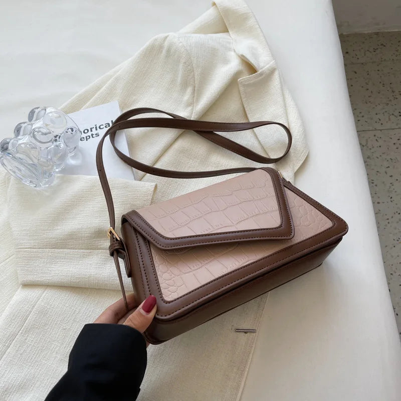 Women's Geometric PU Leather Shoulder Bag – Fashion Crossbody Bag
