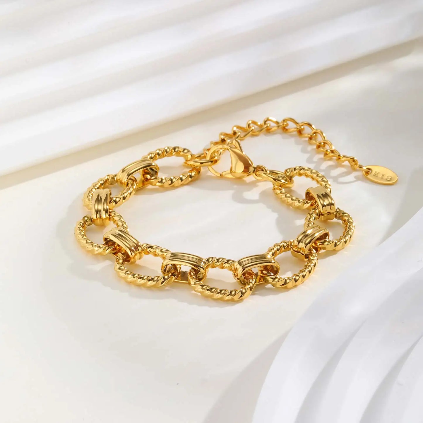Luxury 18K Gold PVD Chunky Chain Bracelet for Women