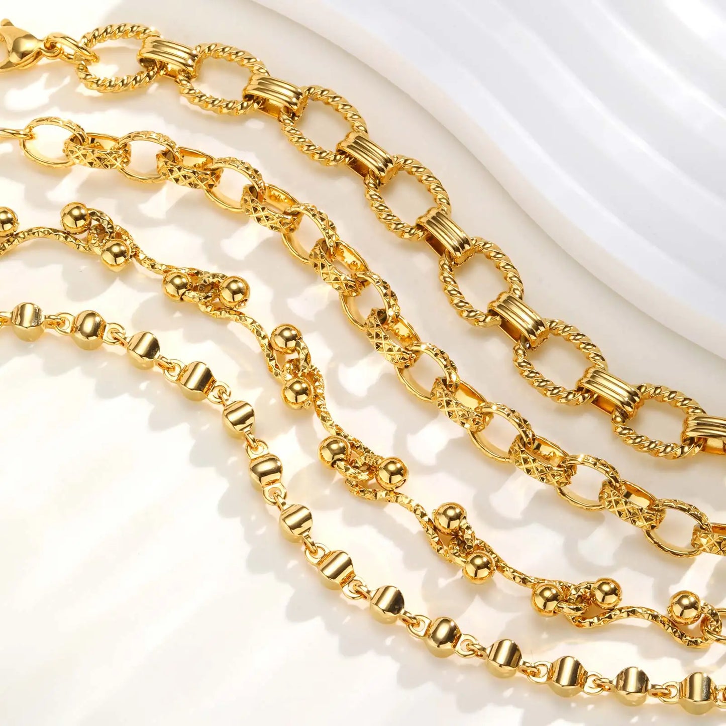 Luxury 18K Gold PVD Chunky Chain Bracelet for Women