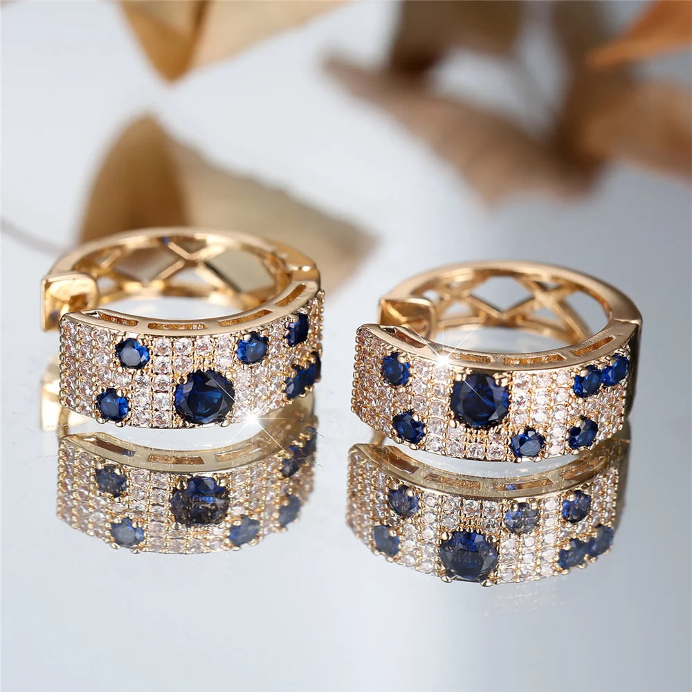 Luxury Round Zircon Hoop Earrings for Women