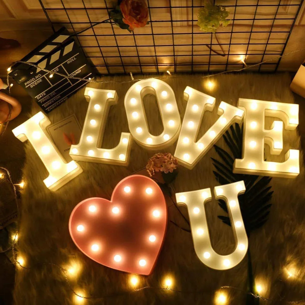 Luxury LED Alphabet Letter Light – A–Z & 0–9 Decorative Night Light