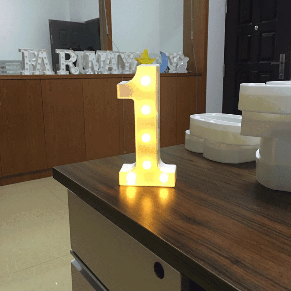 Luxury LED Alphabet Letter Light – A–Z & 0–9 Decorative Night Light