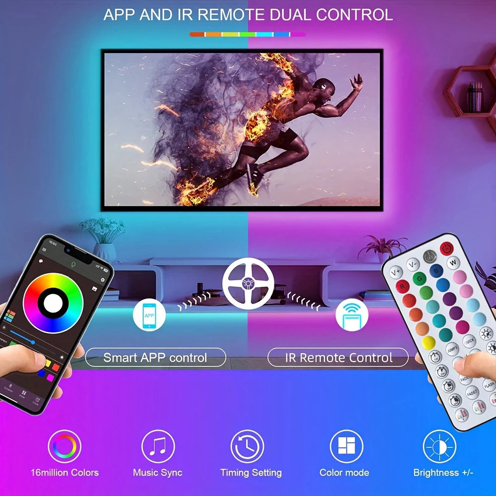 RGB LED Strip Lights 5V USB – Smart App & Remote Control