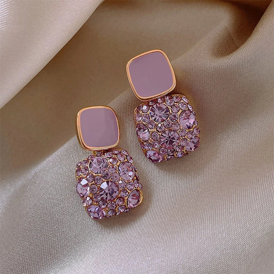 Luxury Gold-Plated Crystal Drop Earrings for Women