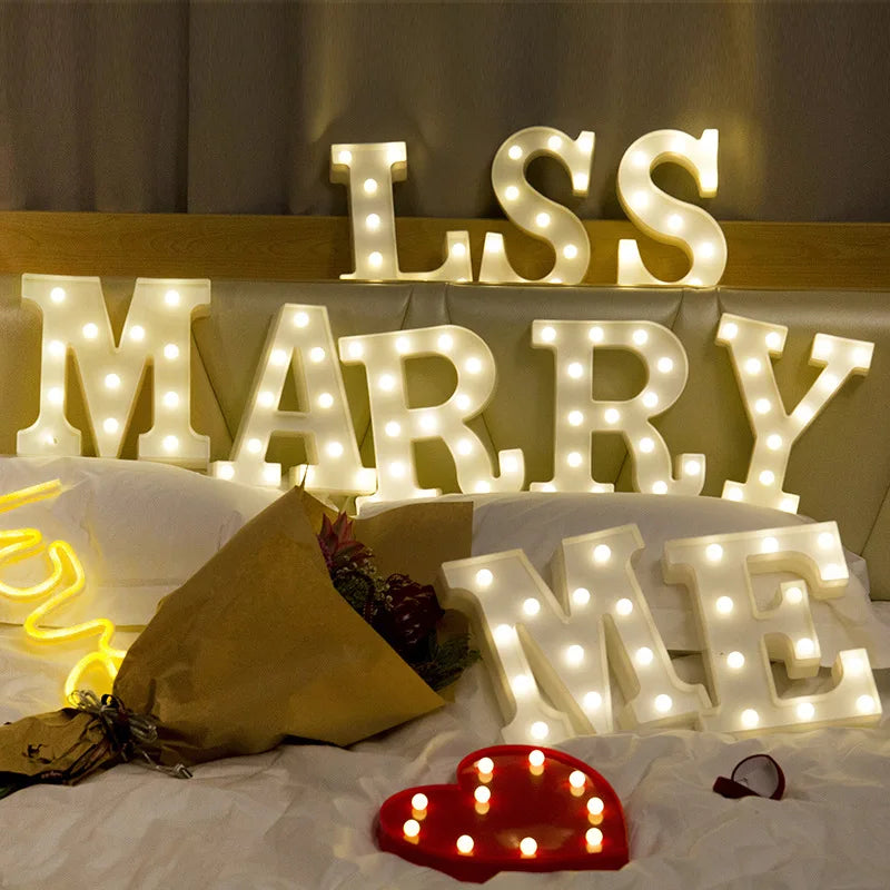 Luxury LED Alphabet Letter Light – A–Z & 0–9 Decorative Night Light