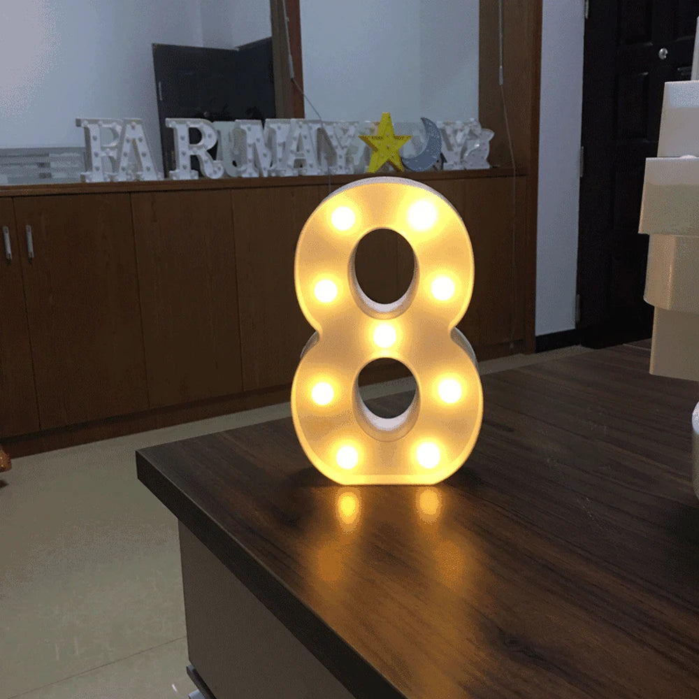 Luxury LED Alphabet Letter Light – A–Z & 0–9 Decorative Night Light