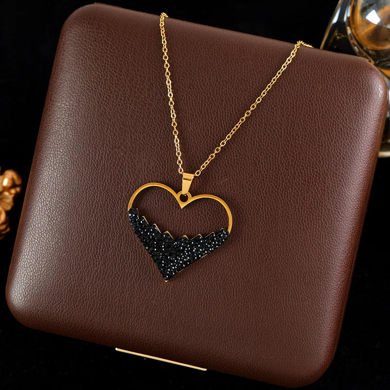 Luxury Heart Necklace & Earrings Set for Women
