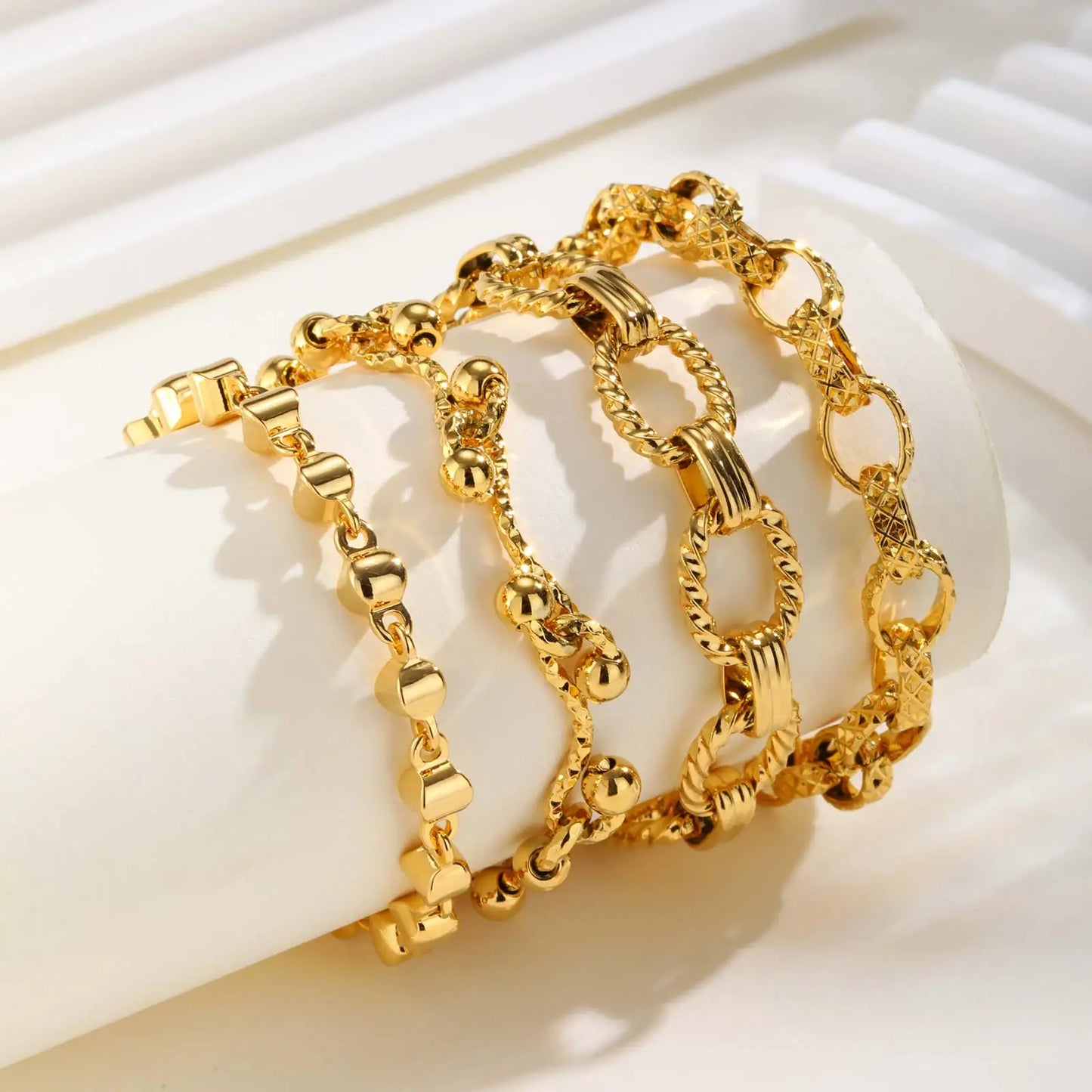 Luxury 18K Gold PVD Chunky Chain Bracelet for Women