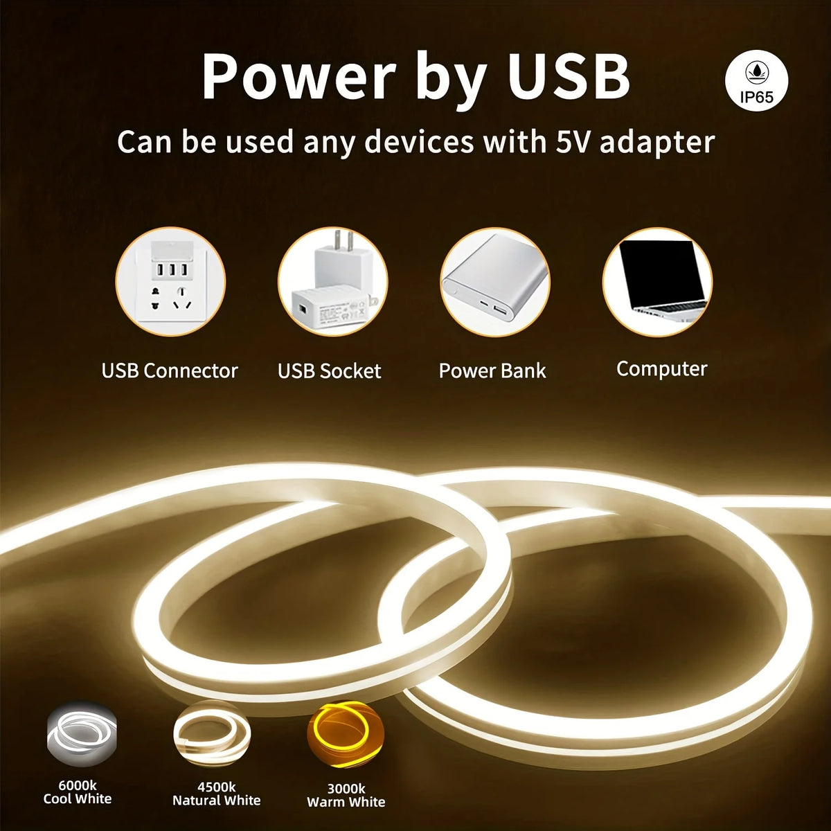 Luxury Touch Sensor USB LED Neon Light Strip – Waterproof