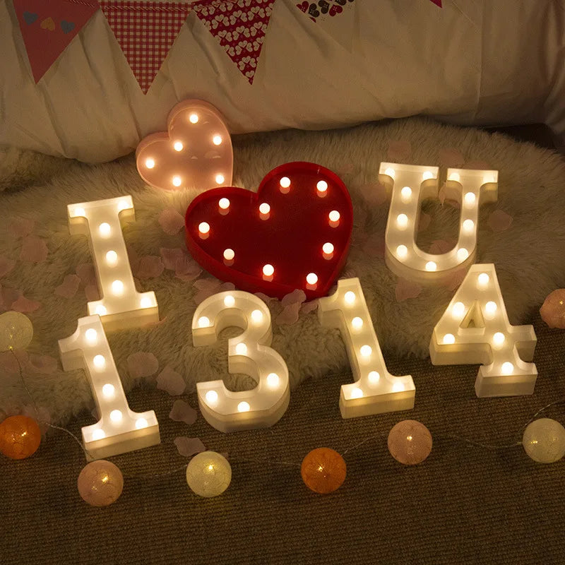 Luxury LED Alphabet Letter Light – A–Z & 0–9 Decorative Night Light