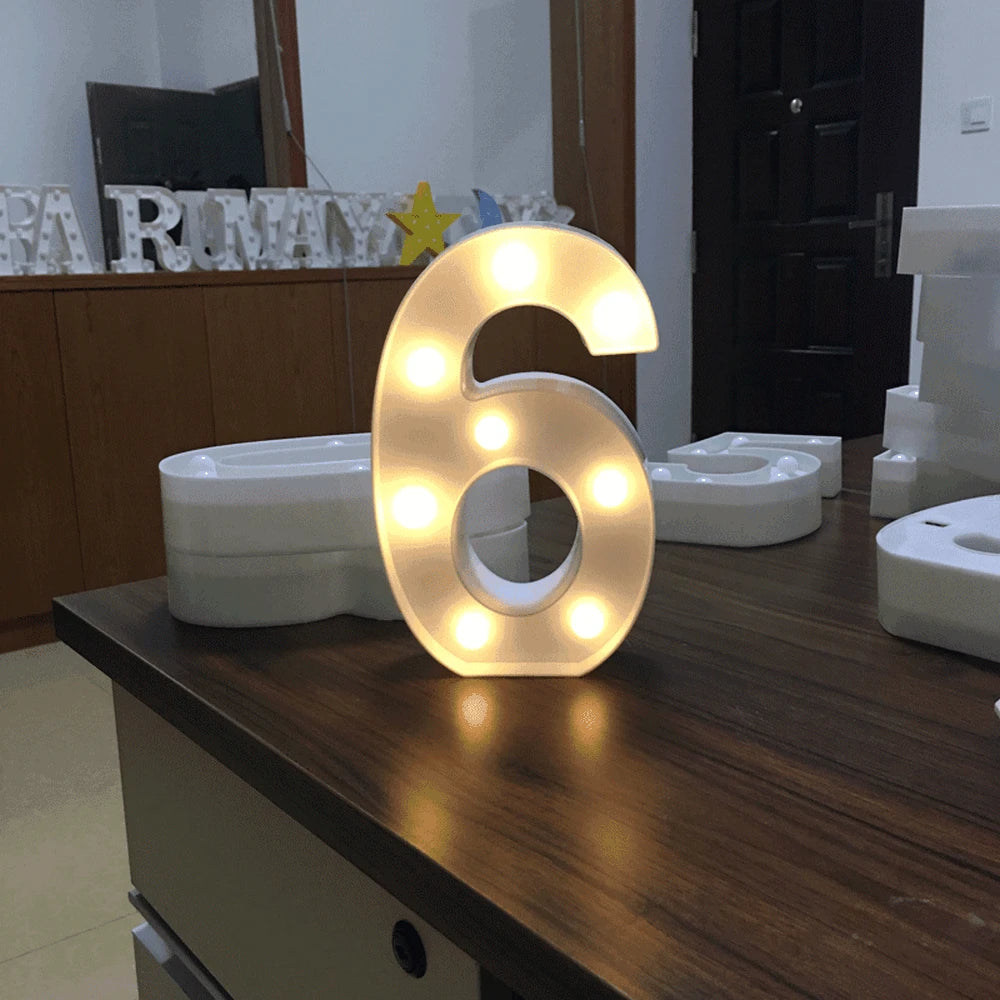 Luxury LED Alphabet Letter Light – A–Z & 0–9 Decorative Night Light