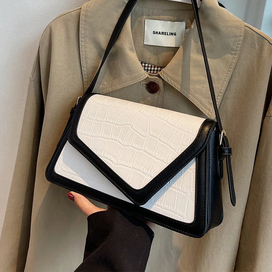 Women's Geometric PU Leather Shoulder Bag – Fashion Crossbody Bag