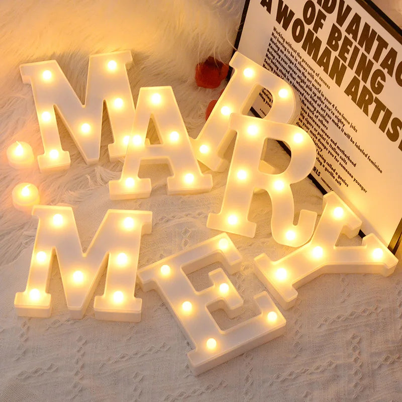 Luxury LED Alphabet Letter Light – A–Z & 0–9 Decorative Night Light