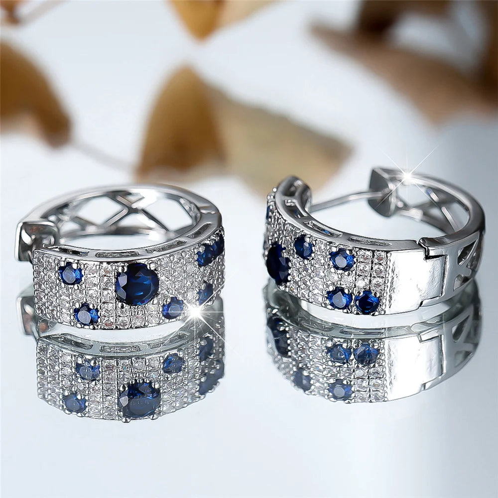 Luxury Round Zircon Hoop Earrings for Women