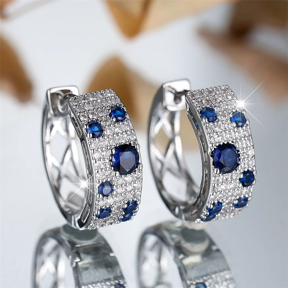 Luxury Round Zircon Hoop Earrings for Women