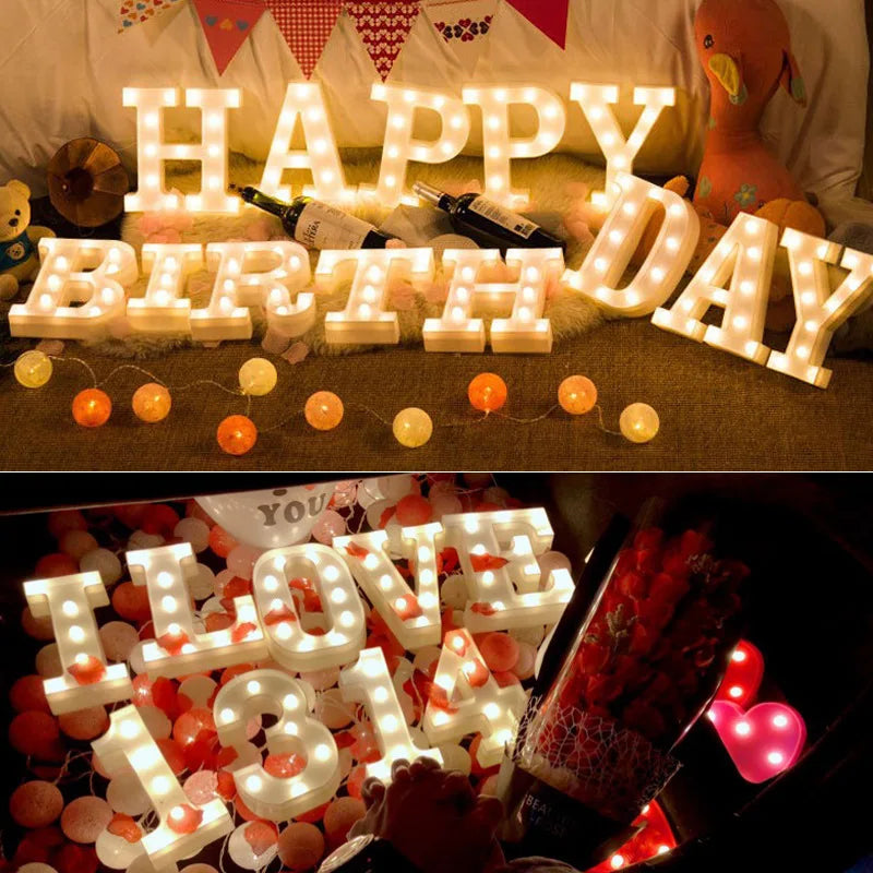 Luxury LED Alphabet Letter Light – A–Z & 0–9 Decorative Night Light