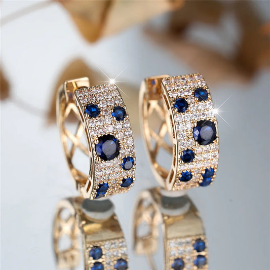 Luxury Round Zircon Hoop Earrings for Women