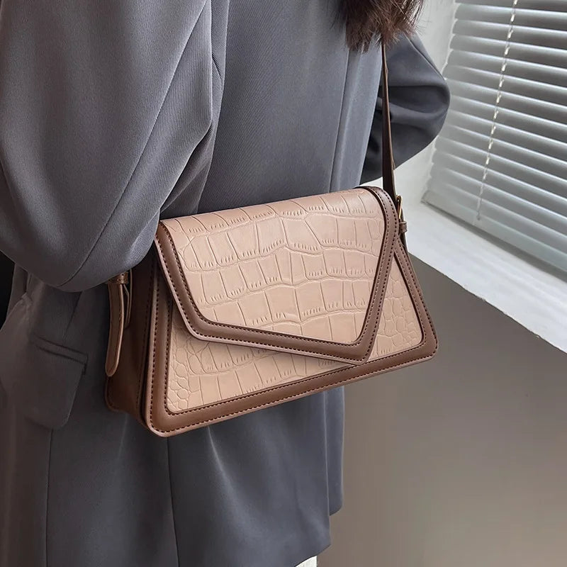 Women's Geometric PU Leather Shoulder Bag – Fashion Crossbody Bag