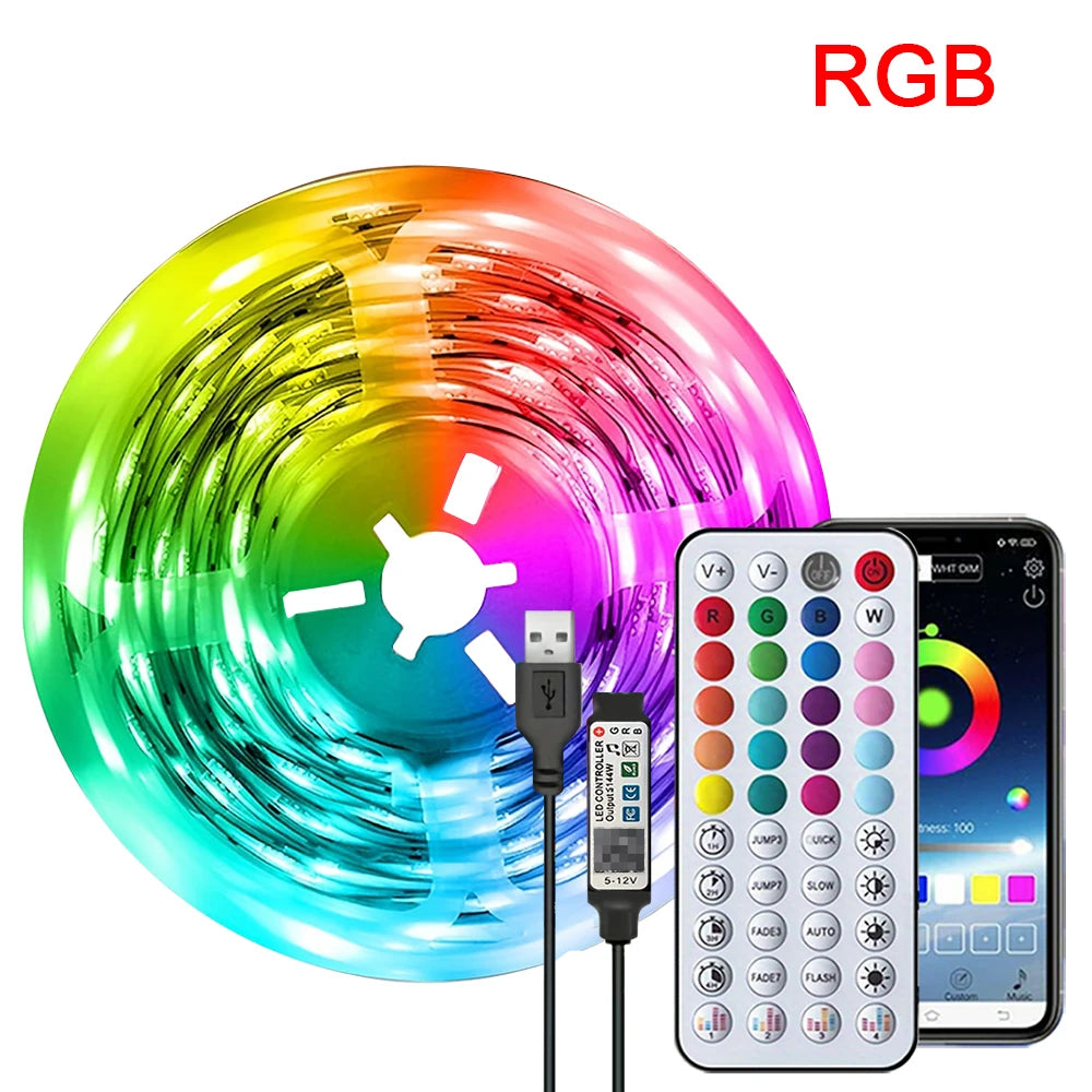 RGB LED Strip Lights 5V USB – Smart App & Remote Control