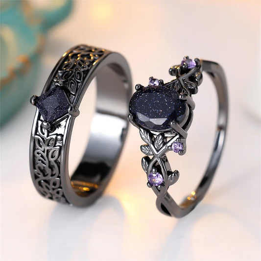 Luxury Oval Zircon Bridal Ring Set for Women