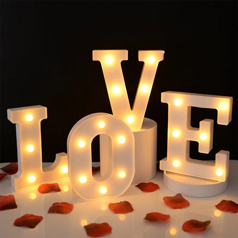 Luxury LED Alphabet Letter Light – A–Z & 0–9 Decorative Night Light