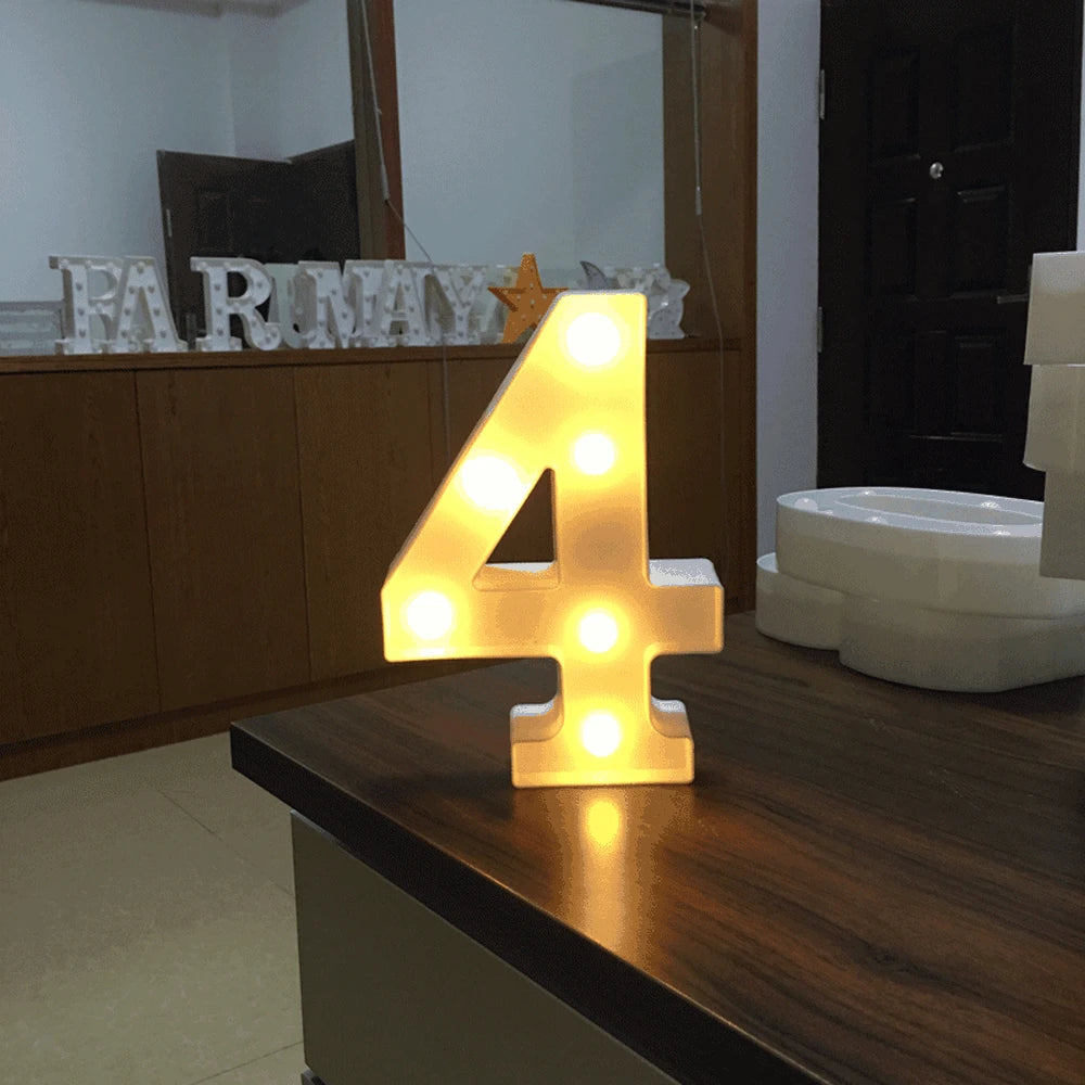 Luxury LED Alphabet Letter Light – A–Z & 0–9 Decorative Night Light