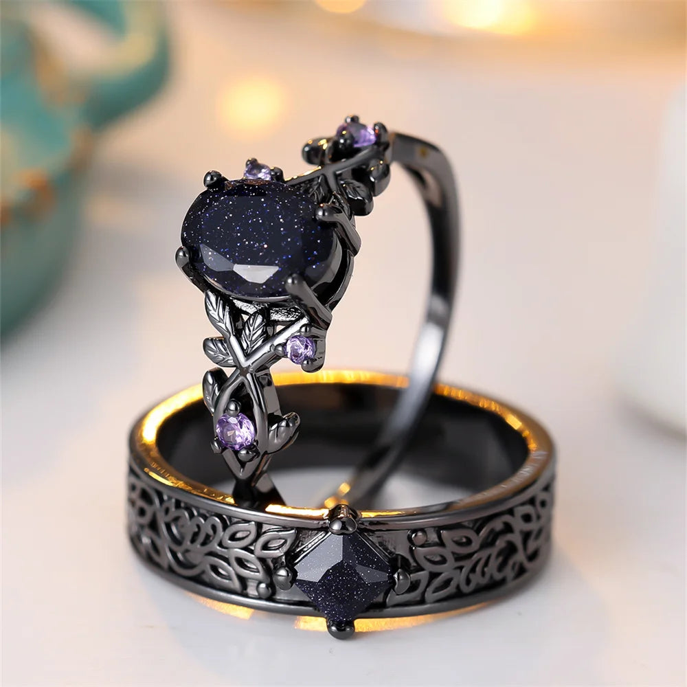 Luxury Oval Zircon Bridal Ring Set for Women