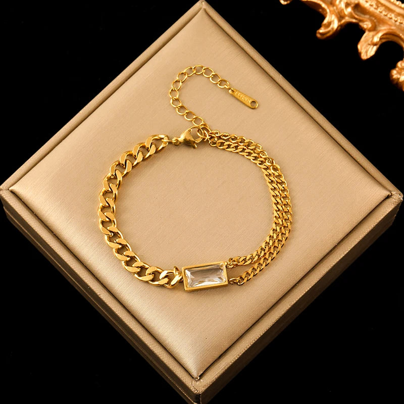 Luxury Crystal Jewelry Collection – Necklace, Bracelet & Earrings