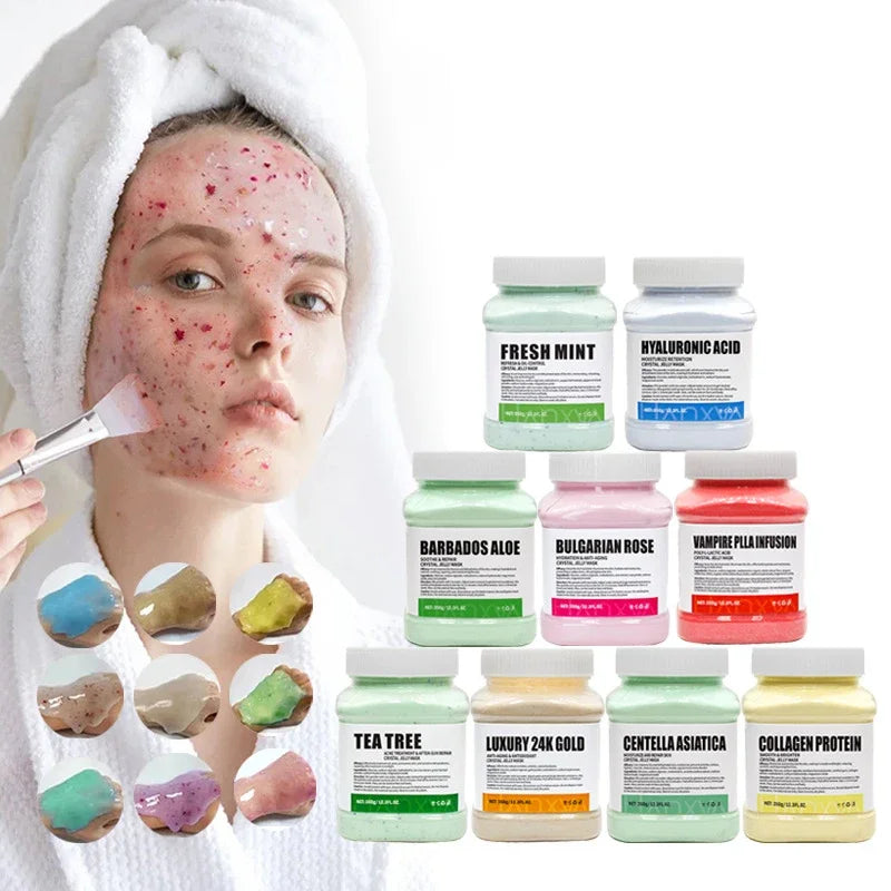Luxury Crystal Jelly Face Mask Powder with Bulgarian Rose & Hyaluronic Acid – 350g