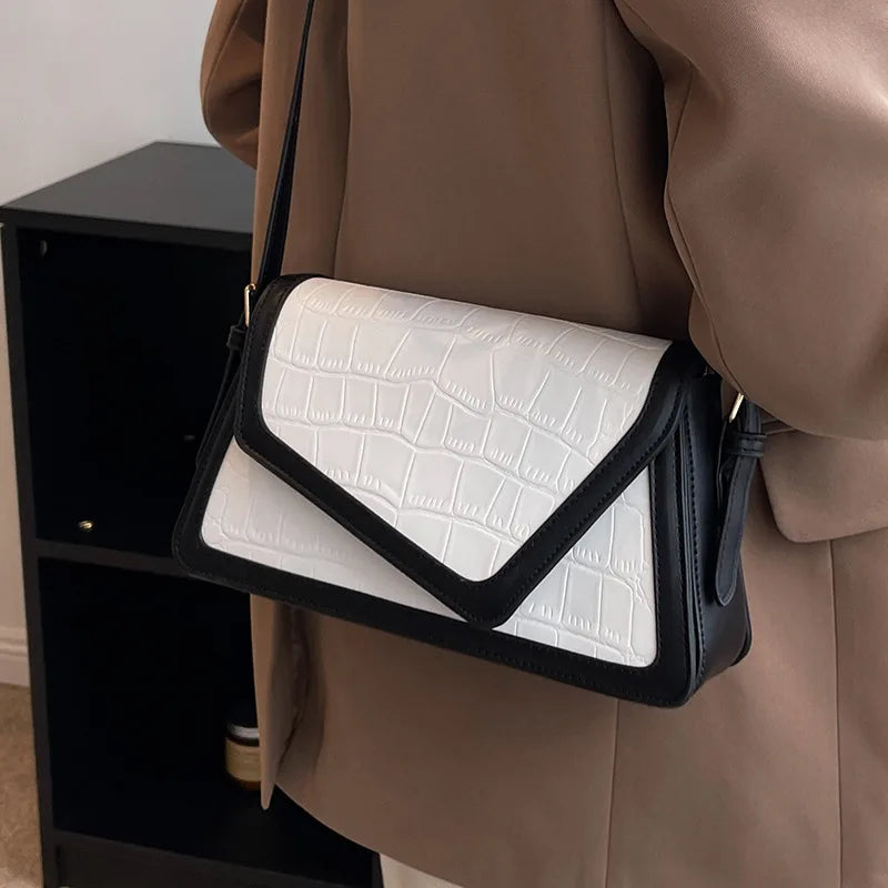 Women's Geometric PU Leather Shoulder Bag – Fashion Crossbody Bag