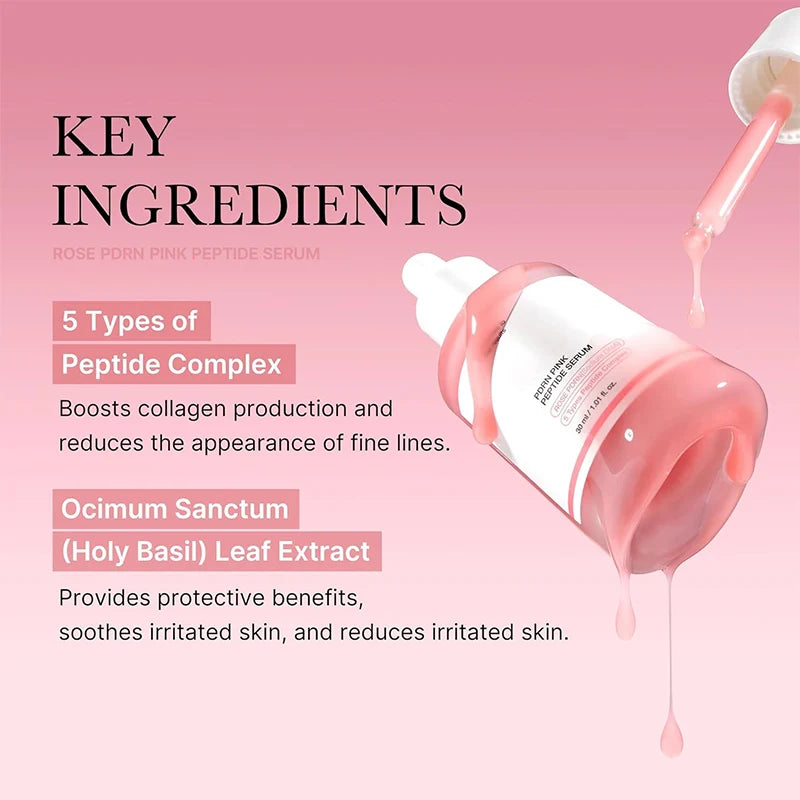 Luxury Peptide Collagen Pink Glow Face Serum – 30ml