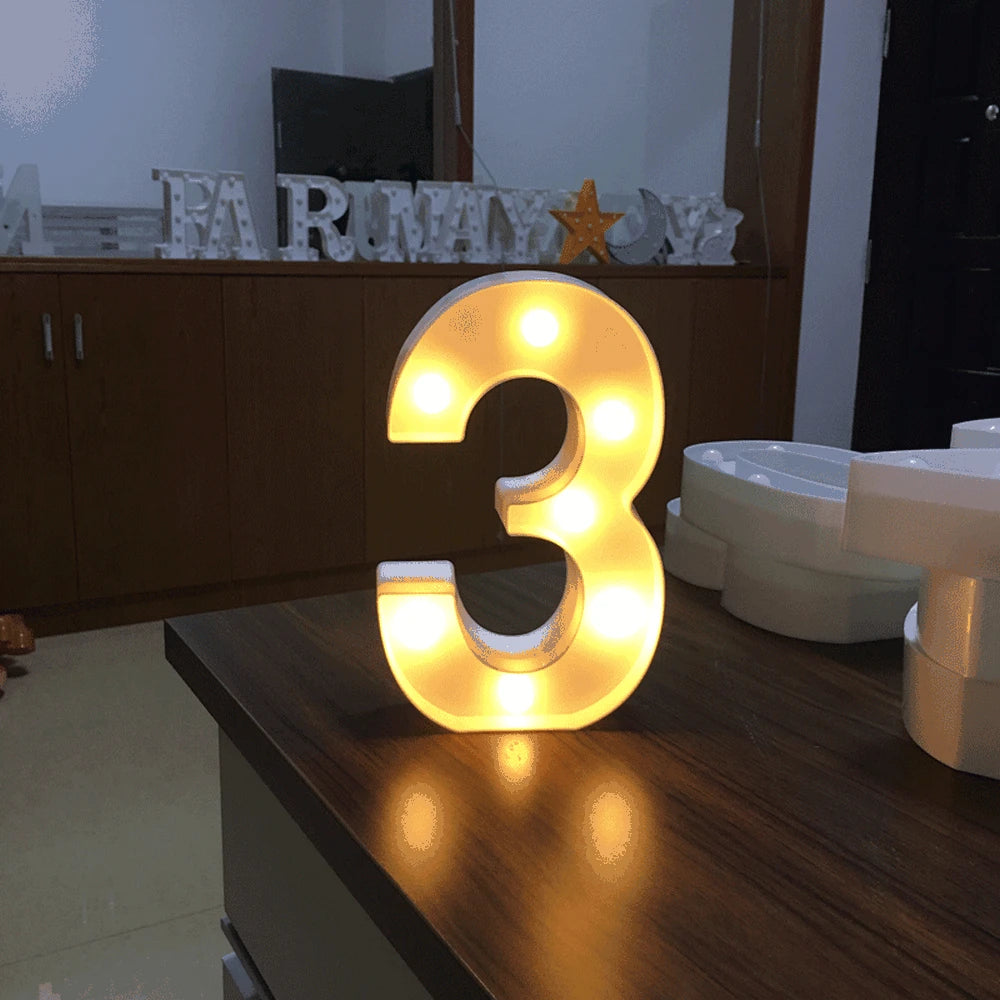 Luxury LED Alphabet Letter Light – A–Z & 0–9 Decorative Night Light