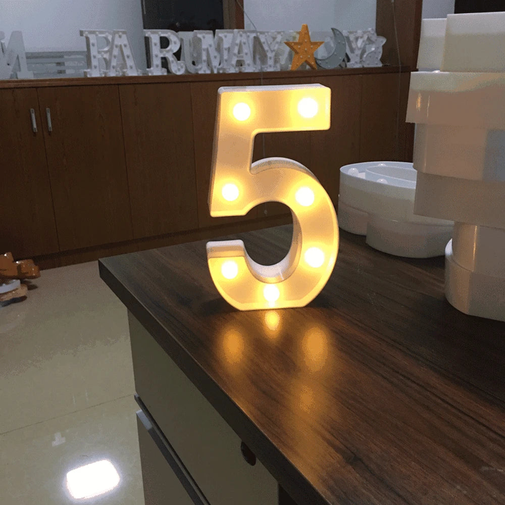 Luxury LED Alphabet Letter Light – A–Z & 0–9 Decorative Night Light