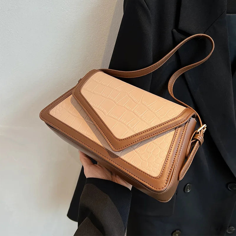 Women's Geometric PU Leather Shoulder Bag – Fashion Crossbody Bag