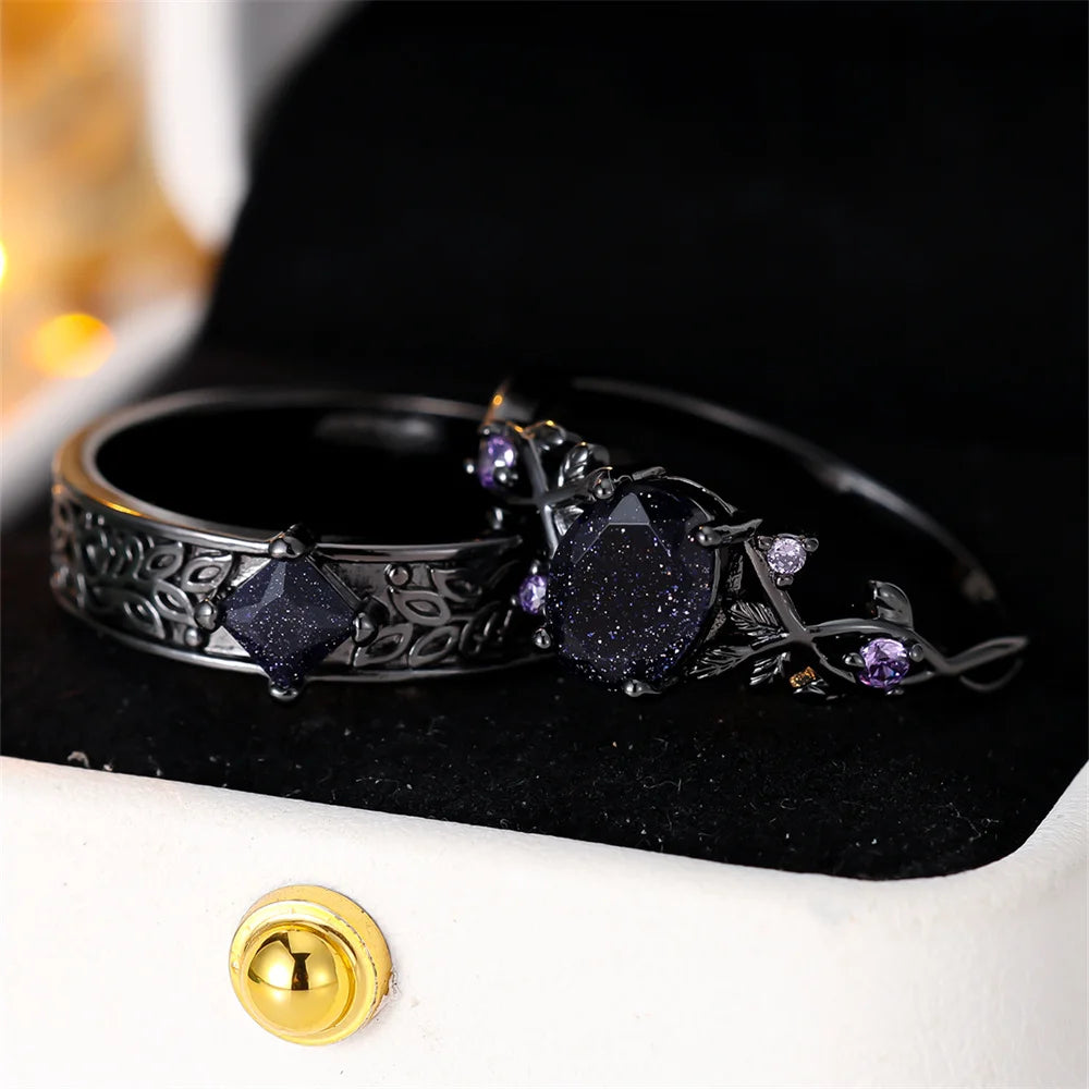 Luxury Oval Zircon Bridal Ring Set for Women