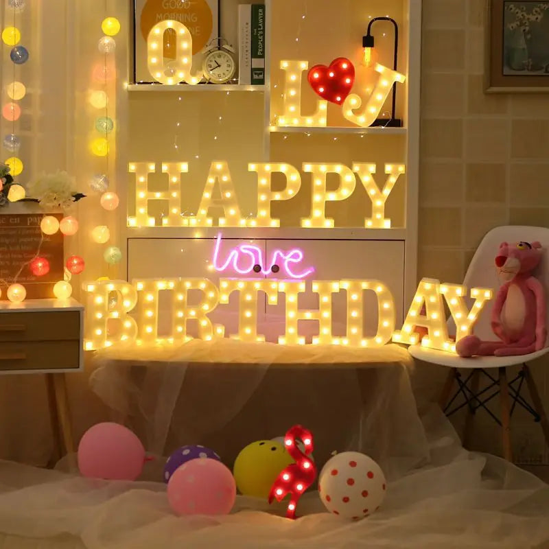 Luxury LED Alphabet Letter Light – A–Z & 0–9 Decorative Night Light
